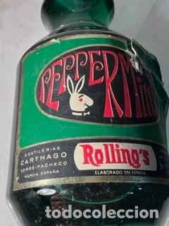 Coleccionismo de vinos y licores: ANTIGUA BOTELLA PEPERMIN * ROLLING,S - Foto 2
