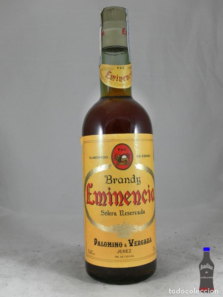Collection of wines and liquors: BOTELLA BRANDY EMINENCIA SOLERA RESERVADA PALOMINO & VERGARA JEREZ