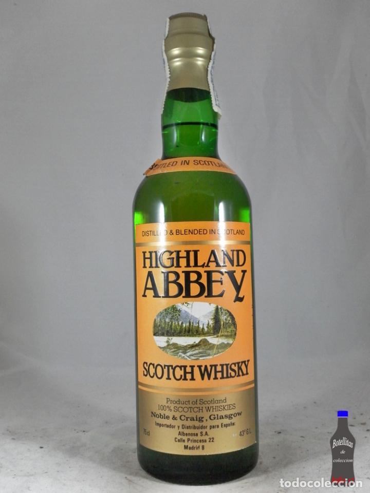 Collectionnisme de vins et liqueurs: BOTELLA HIGHLAND ABBEY SCOTCH WHISKY NOBLE CRAIG GLASGOW IMPORTADOR MADRID