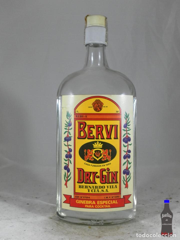 Sammlung von Weinen und Lik&ouml;ren: BOTELLA GIN BERVI DRY GIN BERNARDO VILA Y CIA VALENCIA