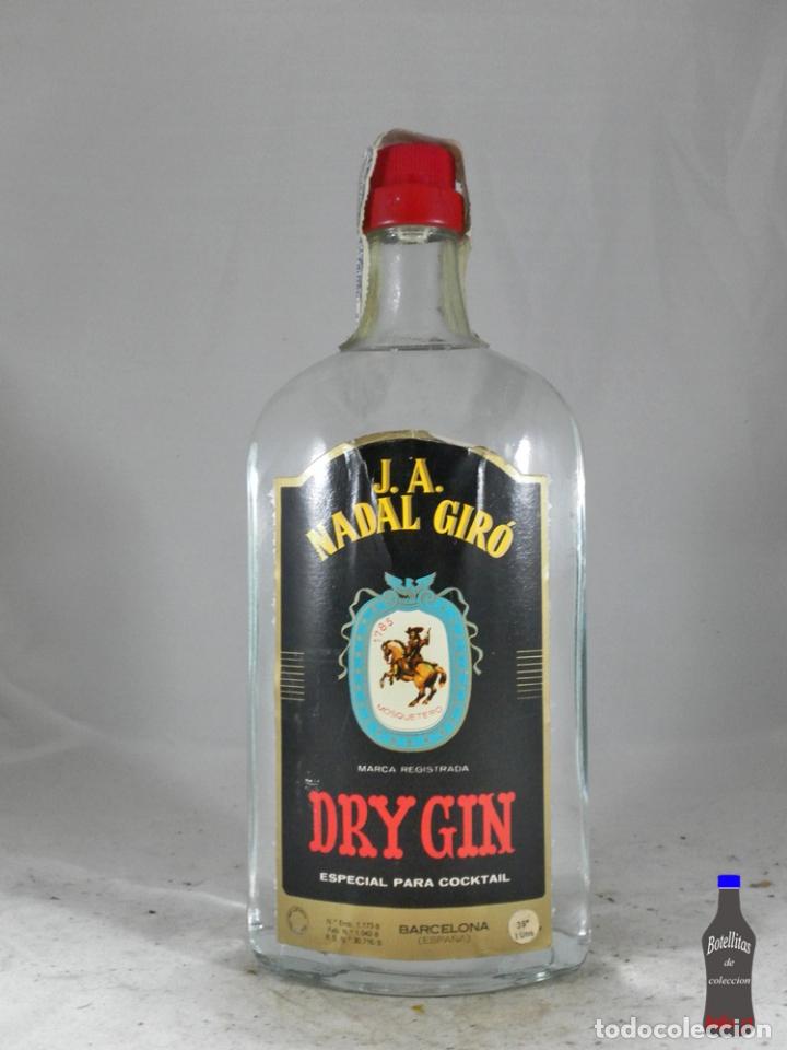 Collezionismo di vini e liquori: BOTELLA DRY GIN J.A. NADAL GIRO BARCELONA ESPA&Ntilde;A