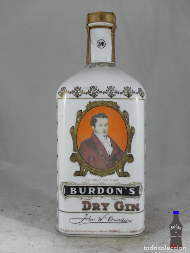 Sammlung von Weinen und Lik&ouml;ren: BOTELLA CERAMICA DRY GIN BURDON&acute;S UNITED KINGDOM