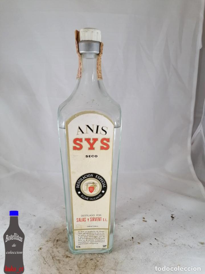 Colecionismo de vinhos e licores: BOTELLA ANIS SYS SECO SALAS Y SIRVENT ELCHE ALICANTE