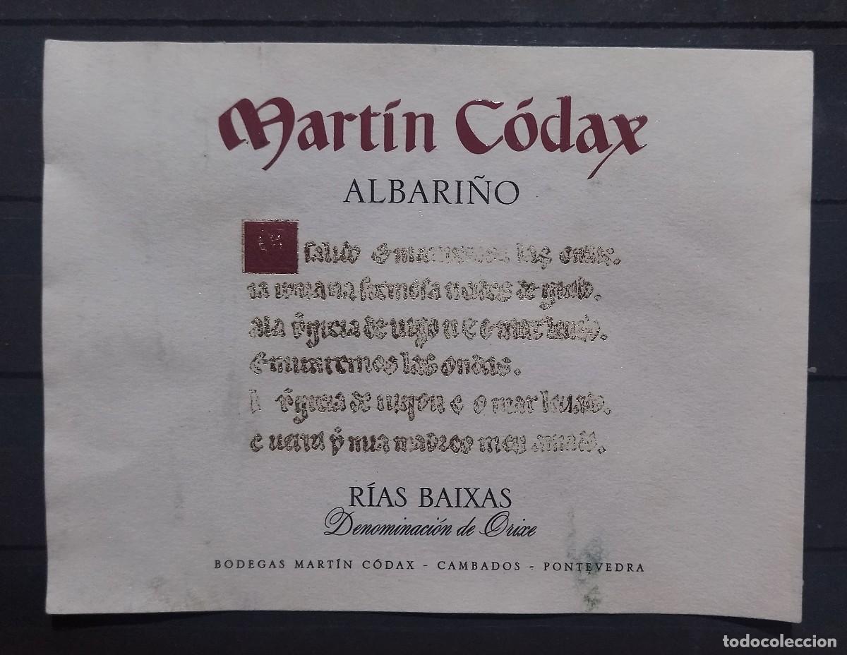 Coleccionismo de vinos y licores: ETIQUETA DE VINO MART&Iacute;N C&Oacute;DAX - ALBARI&Ntilde;O - RIAS BAIXAS.
