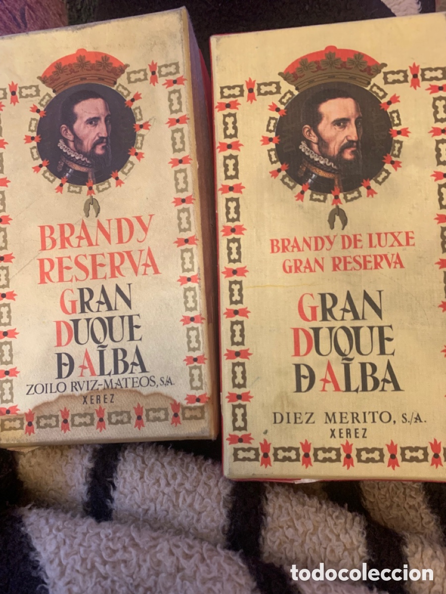 Coleccionismo de vinos y licores: 2 cajas vacias distintas brandy gran duque de alba.2 modelos