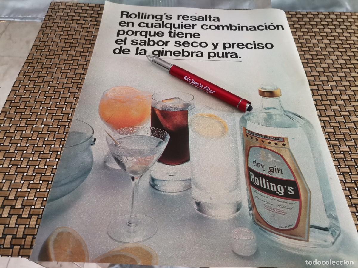 Coleccionismo de vinos y licores: GINEBRA DRY GIN ROLLING'S ANUNCIO PUBLICIDAD REVISTA 1976 RARO Y CURIOSO