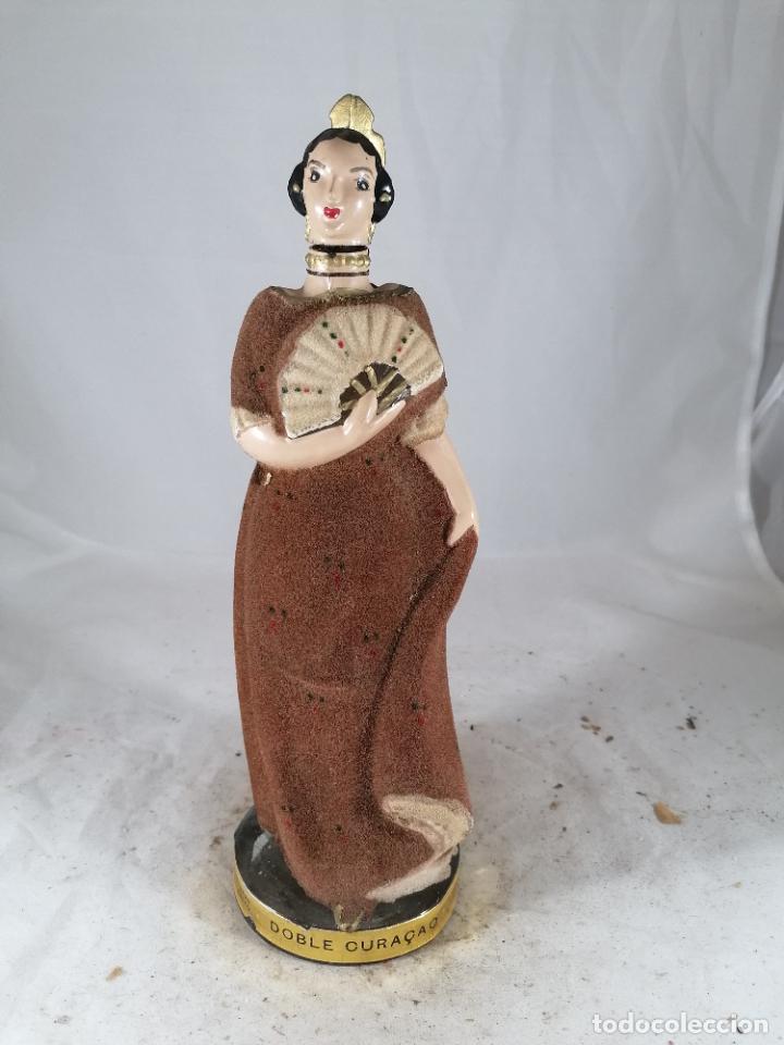 Collection of wines and liquors: BOTELLA DOBLE CURACAO DESTILERIAS EL LORITO BENETUSER FALLERA VALENCIANA