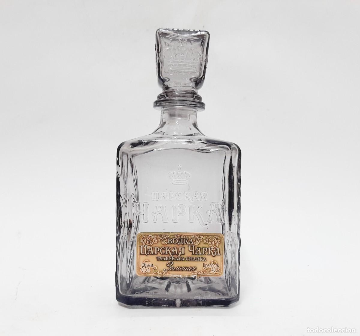 Colecionismo de vinhos e licores: Tsarskaya Charka GOLD vodka botella de vidrio vac&iacute;o (15.1)