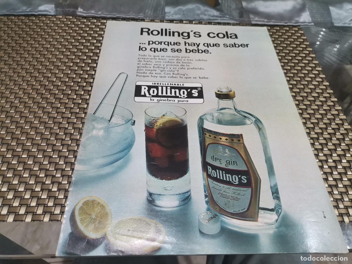 Coleccionismo de vinos y licores: GINEBRA DRY GIN ROLLING'S COLA ANUNCIO PUBLICIDAD REVISTA 1976 RARO Y CURIOSO