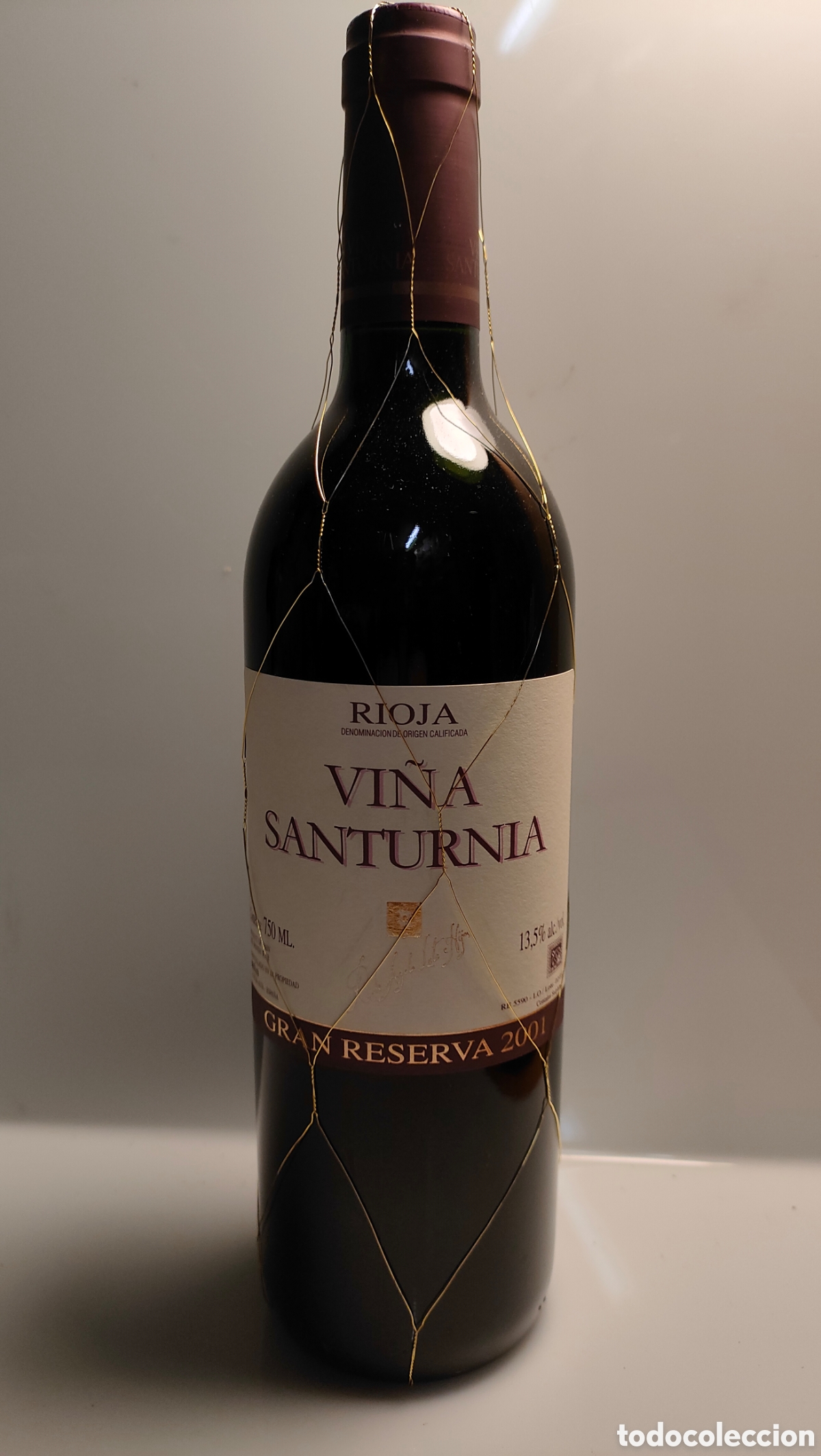 Coleccionismo de vinos y licores: Botella Vino VI&Ntilde;A SANTURNIA 2001 GRAN RESERVA ( Bodegas R. AYALA Rioja )