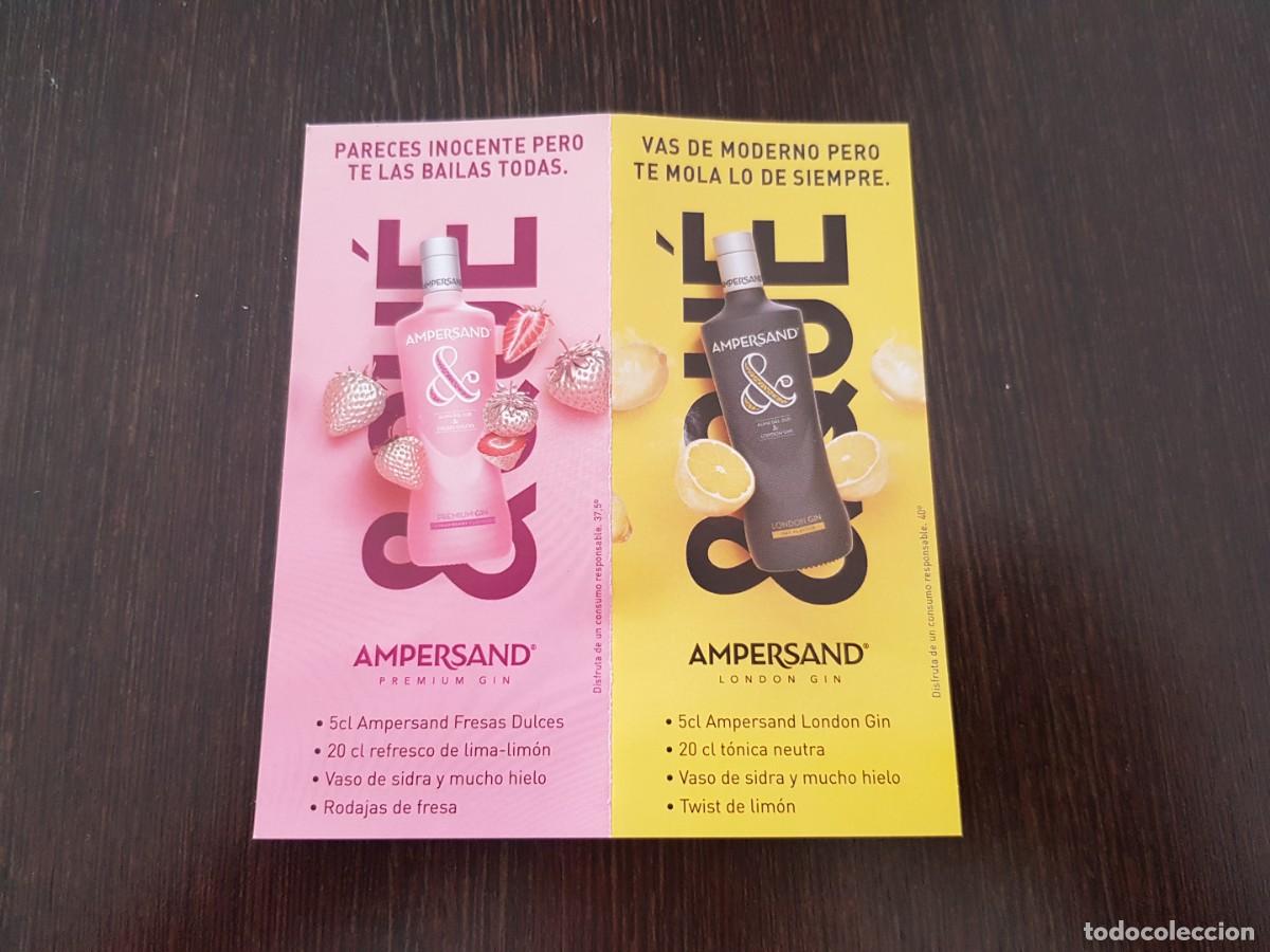 Coleccionismo de vinos y licores: D&iacute;ptico promocional Ginebra Ampersand