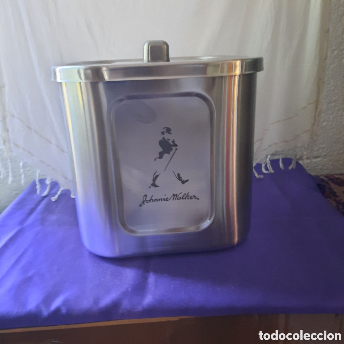 Coleccionismo de vinos y licores: Cubitera hielera acero inoxidable Johnnie Walker
