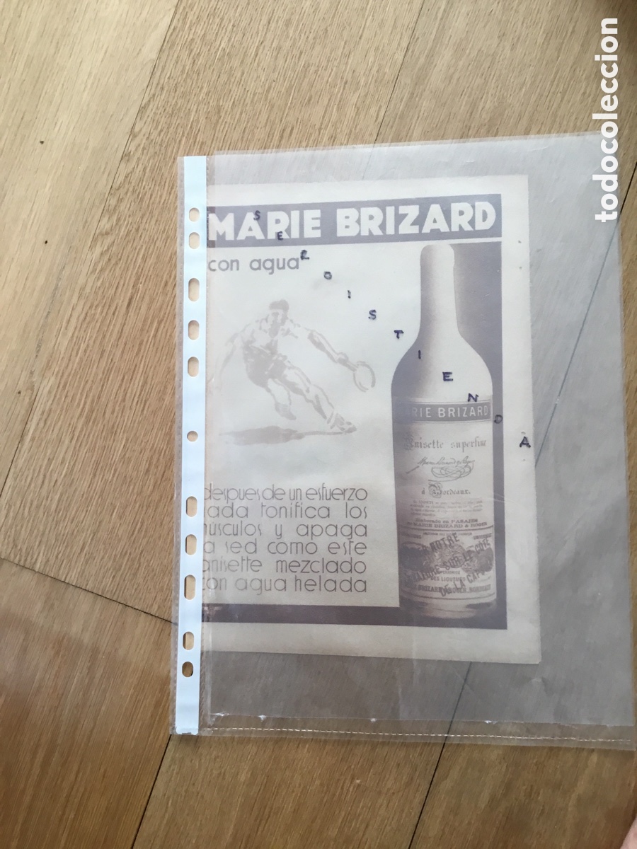 Collectionnisme de vins et liqueurs: ANUNCIO DE MARIE BRIZARD - Elaborado en Pasajes Euskadi - 1933