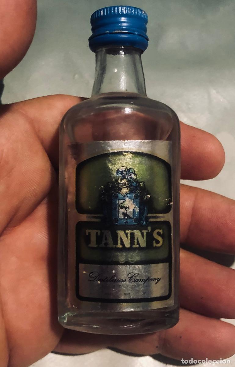 Coleccionismo de vinos y licores: Botellita o botell&iacute;n de Tann's dry gin. Destiler&iacute;as Campeny, Barcelona. A&ntilde;os 70. Cerrada.