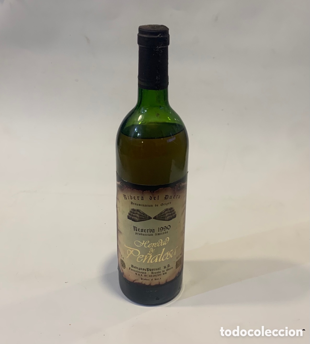 Coleccionismo de vinos y licores: Botella de vino Ribera del Duero reserva 1990 heredad de pe&ntilde;alosa bodegas pascual