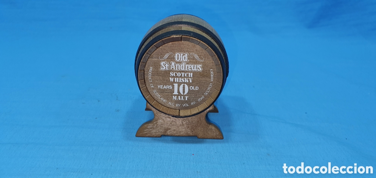 Coleccionismo de vinos y licores: BOTELLIN BARRIL OLD ST ANDREWS SCOTCH WHISKY. SIN ABRIR