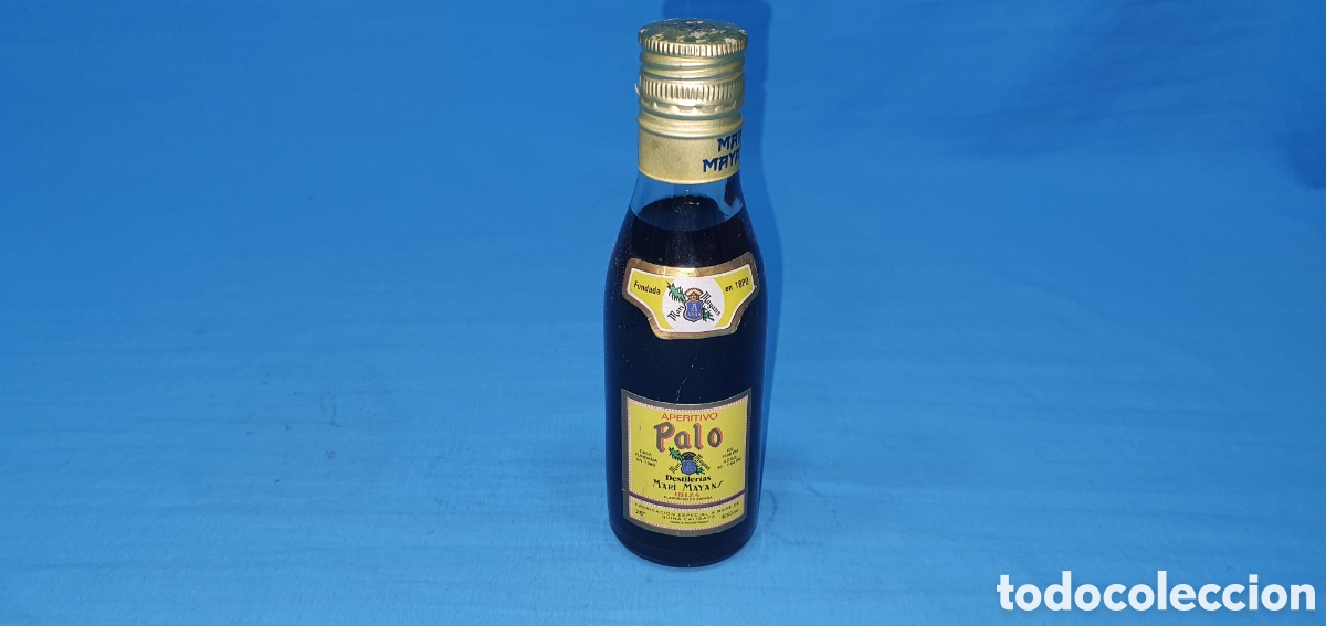 Coleccionismo de vinos y licores: BOTELLIN LICOR APERITIVO PALO. DEDTILERIAS MARI MAYANS. IBIZA. SIN ABRIR