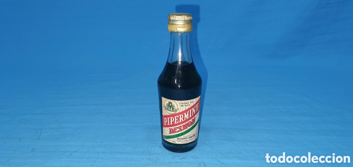 Coleccionismo de vinos y licores: BOTELLIN LICOR PIPERMINT DESMON. CREMA DE MENTA. DESTILERIAS MONTA&Ntilde;A. SIN ABRIR
