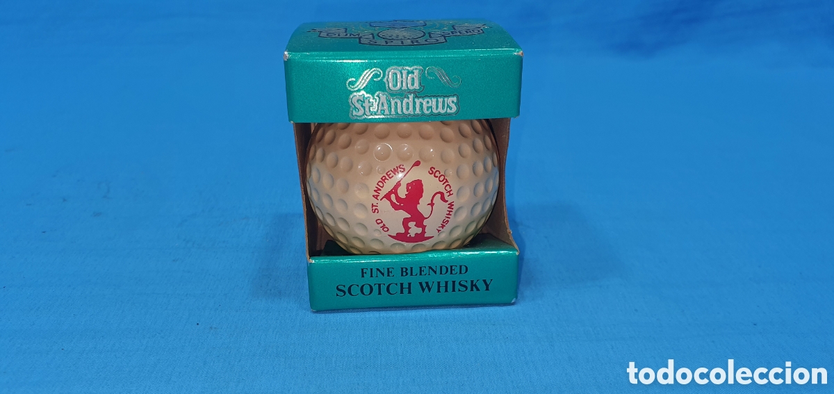 Coleccionismo de vinos y licores: BOTELLIN E CAJA. BOLA DE GOLF. OLD ST ANDREWS SCOTCH WHISKY. DUM SPIRO SPERO. SIN ABRIR