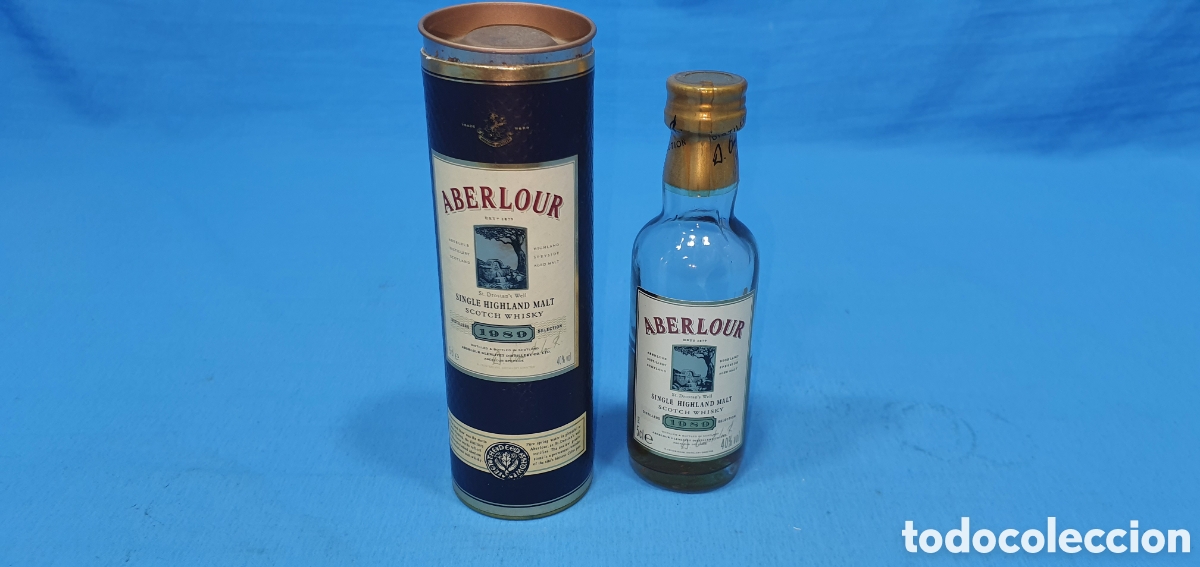 Coleccionismo de vinos y licores: BOTELLIN EN CAJA ABERLOUR SCOTCH WHISKY 1989. SIN ABRIR, LICOR EVAPORADO