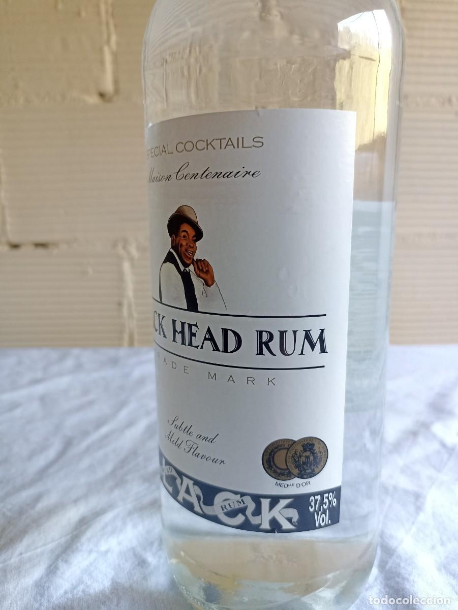 Coleccionismo de vinos y licores: Botella Black Head Rum - Foto 4