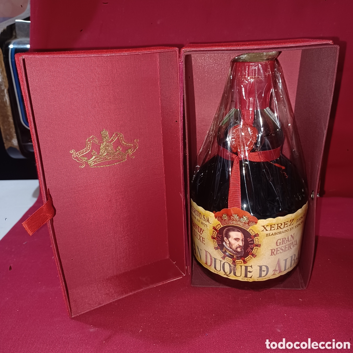 Coleccionismo de vinos y licores: Caja y botella precintada Brandy Gran Duque de Alba Gran Reserva precintada
