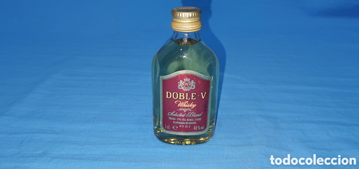 Coleccionismo de vinos y licores: BOTELLIN DOBLE V, WHISKY SELECTED BLEND. SIN ABRIR