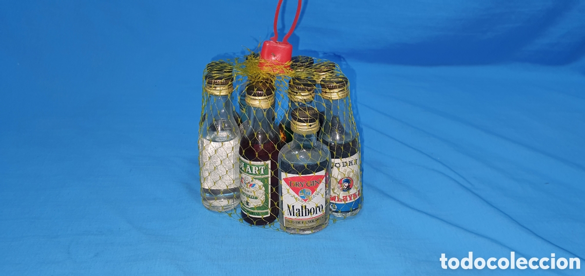 Coleccionismo de vinos y licores: LOTE 10 BOTELLINES VOLART. VERMUT. GIN MALBORO. VODKA. NUMERAL. BRANDY 1921. RON FIDEL. SIN ABRIR
