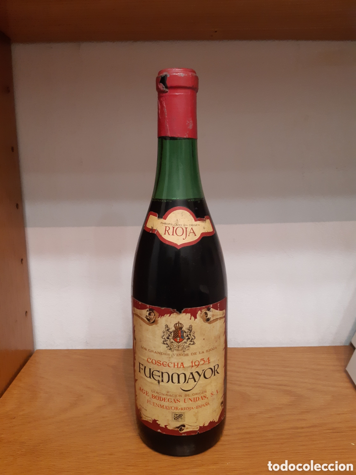 Coleccionismo de vinos y licores: Botella Fuenmayor 1954 - Foto 2