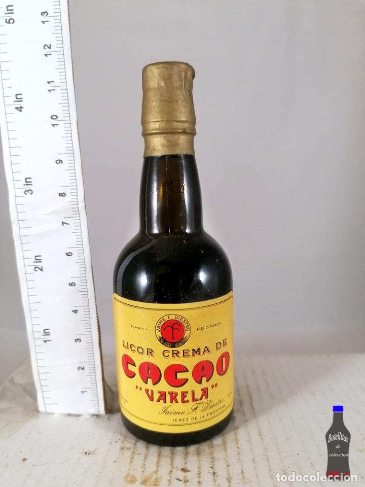 Coleccionismo de vinos y licores: BOTELLITA BOTELLIN LICOR CREMA DE CACAO VARELA JAIME DIESTRO JEREZ FRONTERA