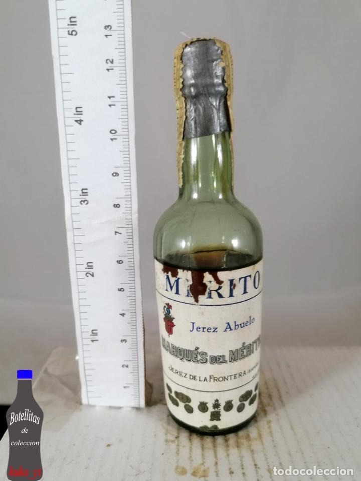 Coleccionismo de vinos y licores: BOTELLITA BOTELLIN JEREZ ABUELO MERITO MARQUES DEL MERITO JEREZ DE LA FRONTERA