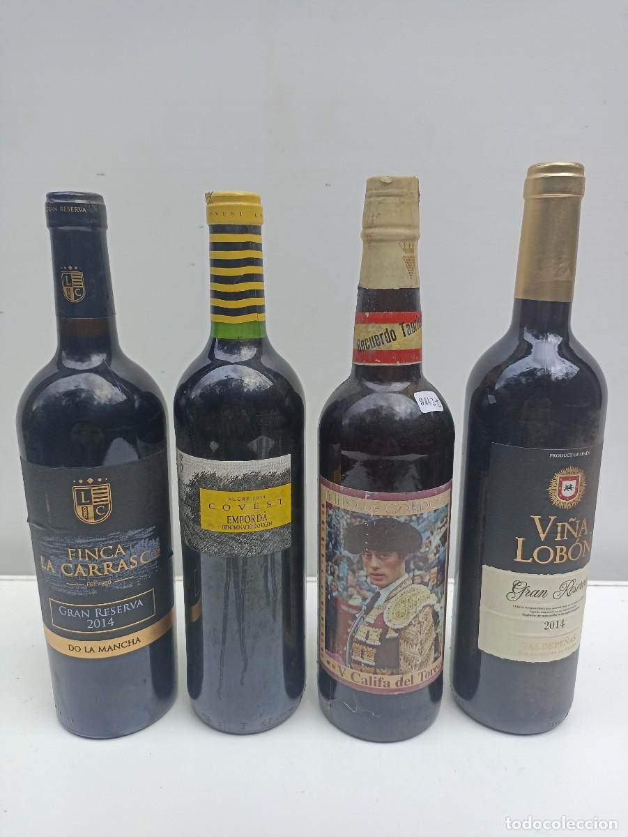 Coleccionismo de vinos y licores: Lote 4 botellas de vino 2014 Vi&ntilde;a Lob&oacute;n, 2014 Covest, 2014 La Carrasca, Finito de Cordoba (Torero)