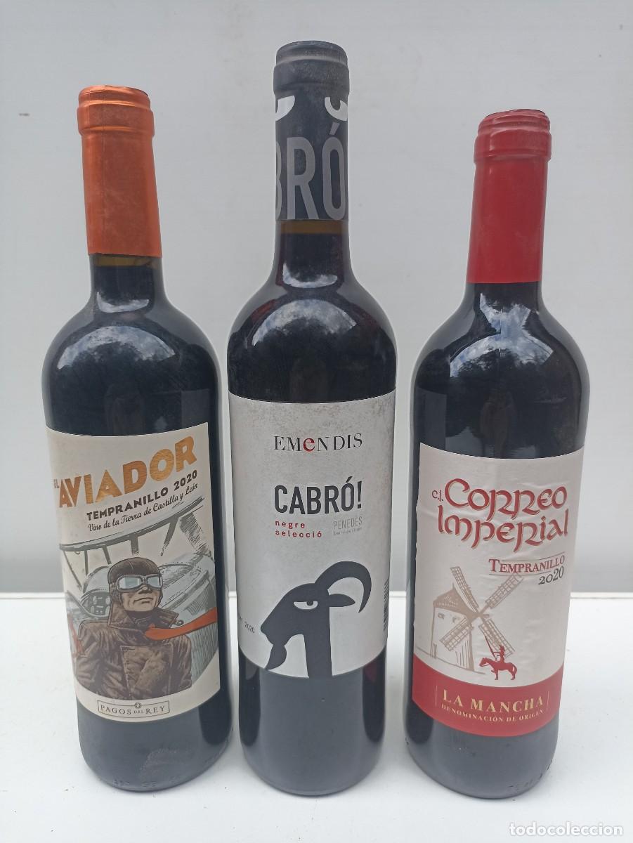 Coleccionismo de vinos y licores: Lote 3 botellas de vino 2020 Cabr&oacute;, 2020 Imperial, 2020 Pagos del Rey