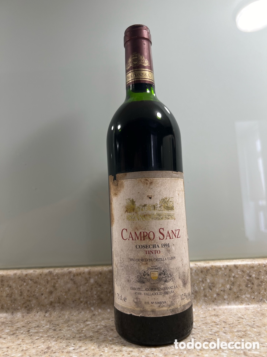 Collectionnisme de vins et liqueurs: Botella de colecci&oacute;n, tinto COSECHA 1991 de Vinos Sanz, Medina del Campo 75 cl PRECINTADA