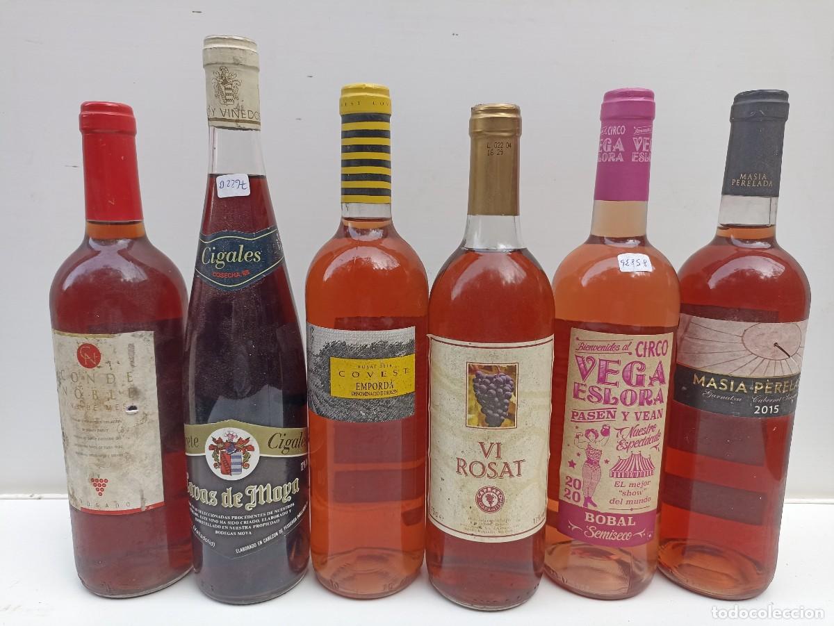 Coleccionismo de vinos y licores: Lote 6 botellas de vino Cavas de Moya, Covest, Masia Perelada, Bienvenidos al circo, Conde Noble