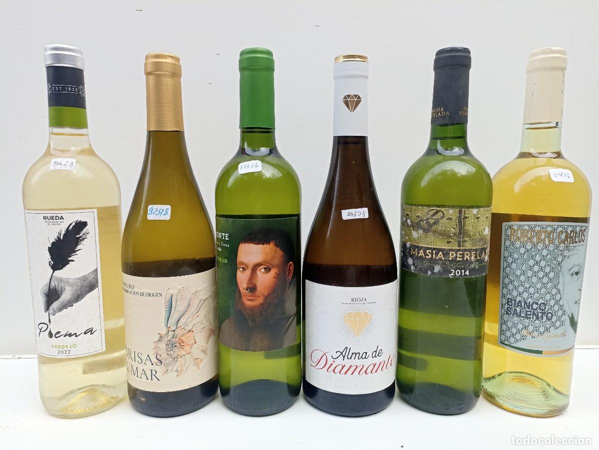 Coleccionismo de vinos y licores: Lote 6 botellas de vino Masia Perelada, Roberto Carlos, Alma de Diamante , Poema, Brisas do mar