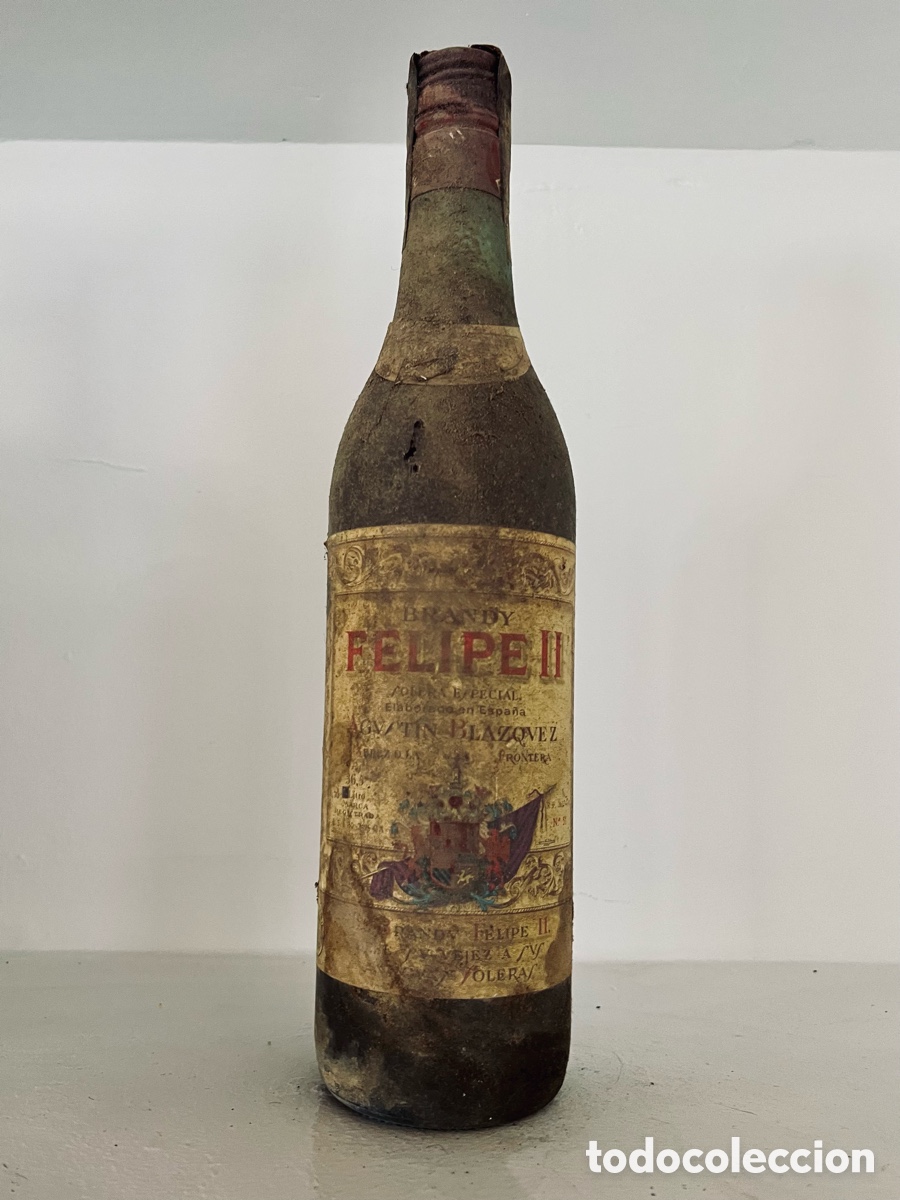 Coleccionismo de vinos y licores: Vintage BRANDY FELIPE II SOLERA ESPECIAL Agust&iacute;n Blazovez