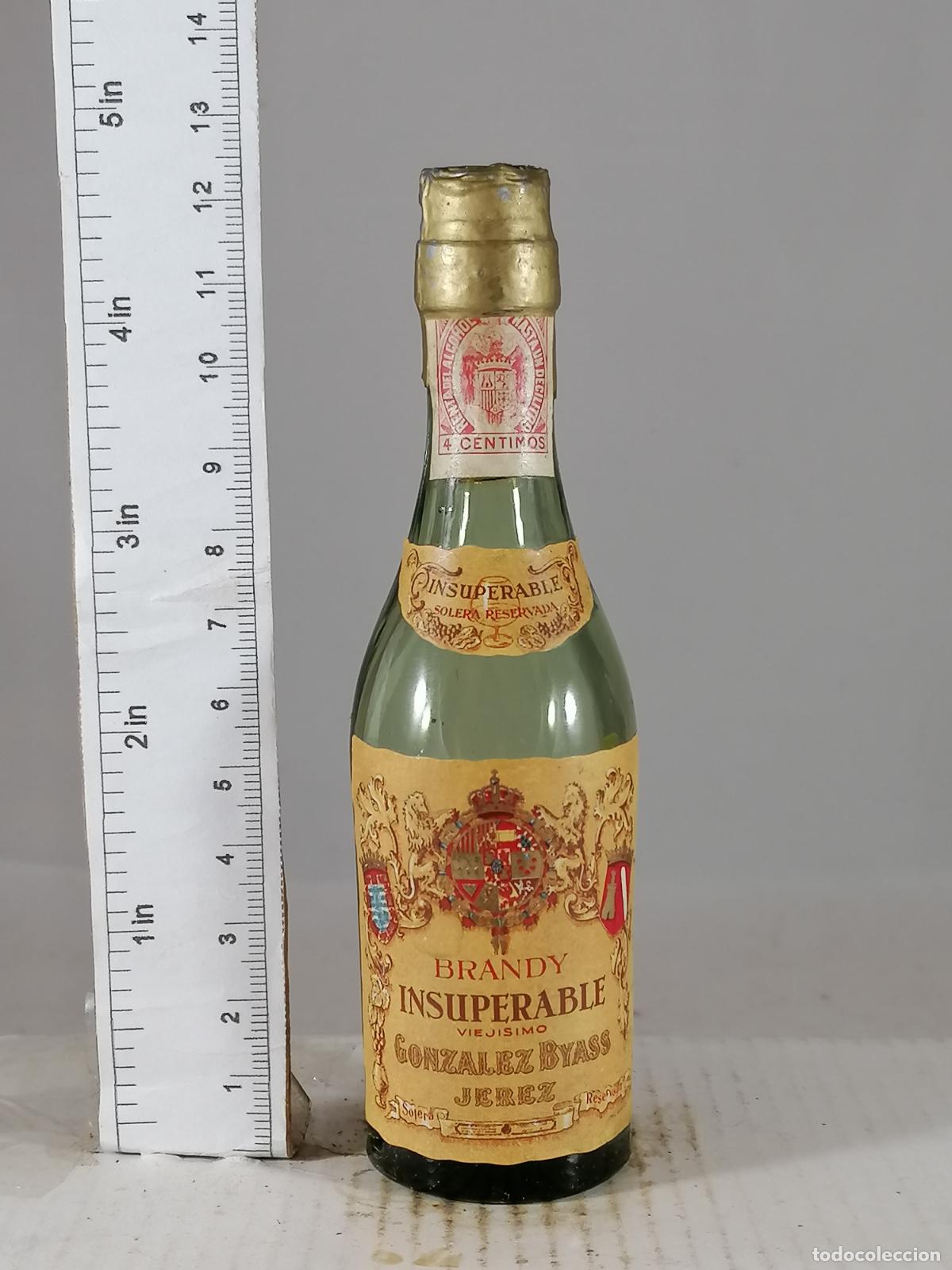 Coleccionismo de vinos y licores: BOTELLITA BOTELLIN BRANDY INSUPERABLE VIEJISIMO GONZALEZ BYAS JEREZ
