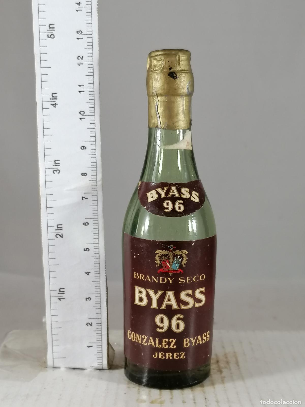 Coleccionismo de vinos y licores: BOTELLITA BOTELLIN BRANDY BYASS 96 SECO GONZALEZ BYAS JEREZ
