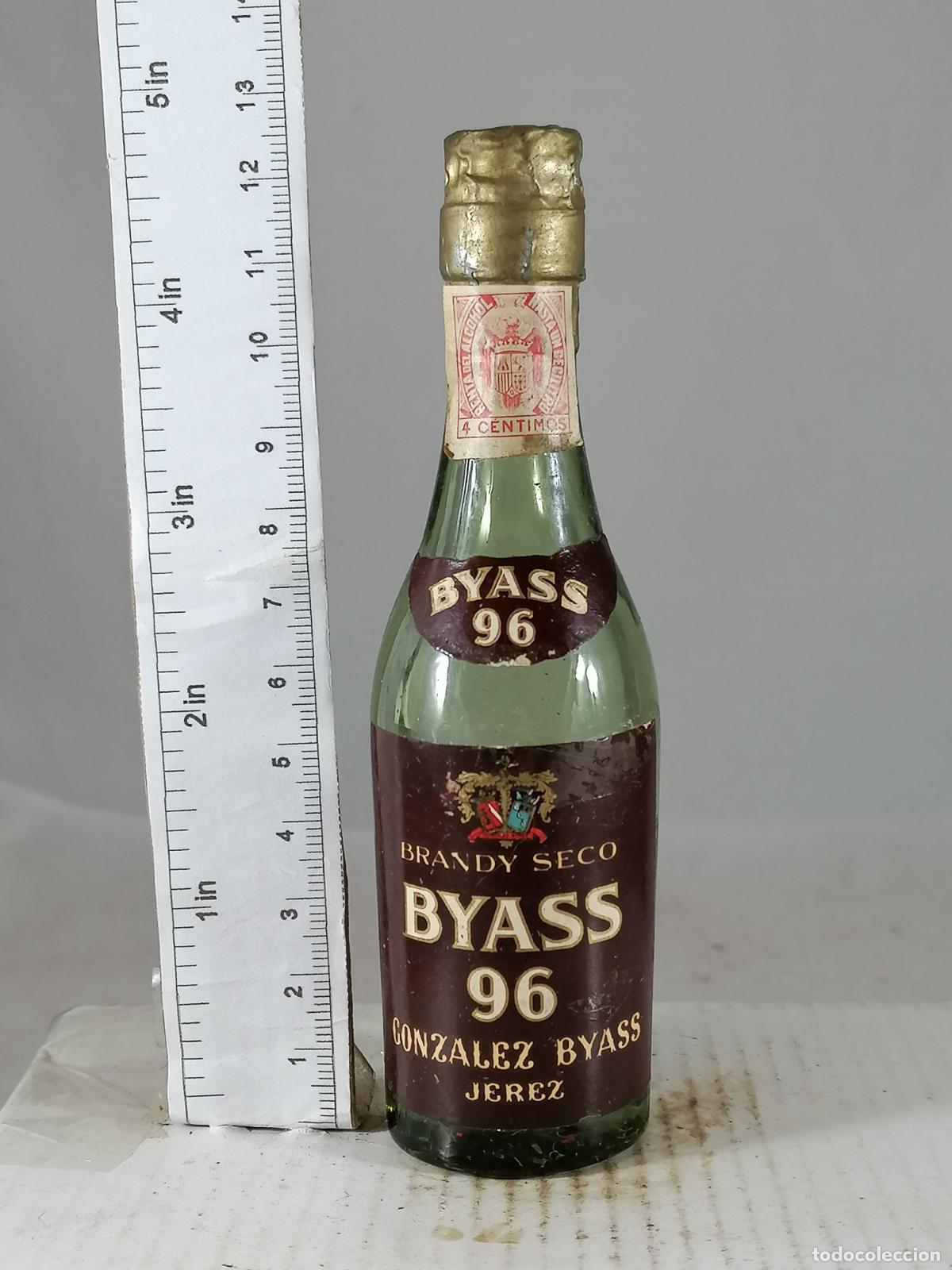 Coleccionismo de vinos y licores: BOTELLITA BOTELLIN BRANDY BYASS 96 SECO GONZALEZ BYAS JEREZ