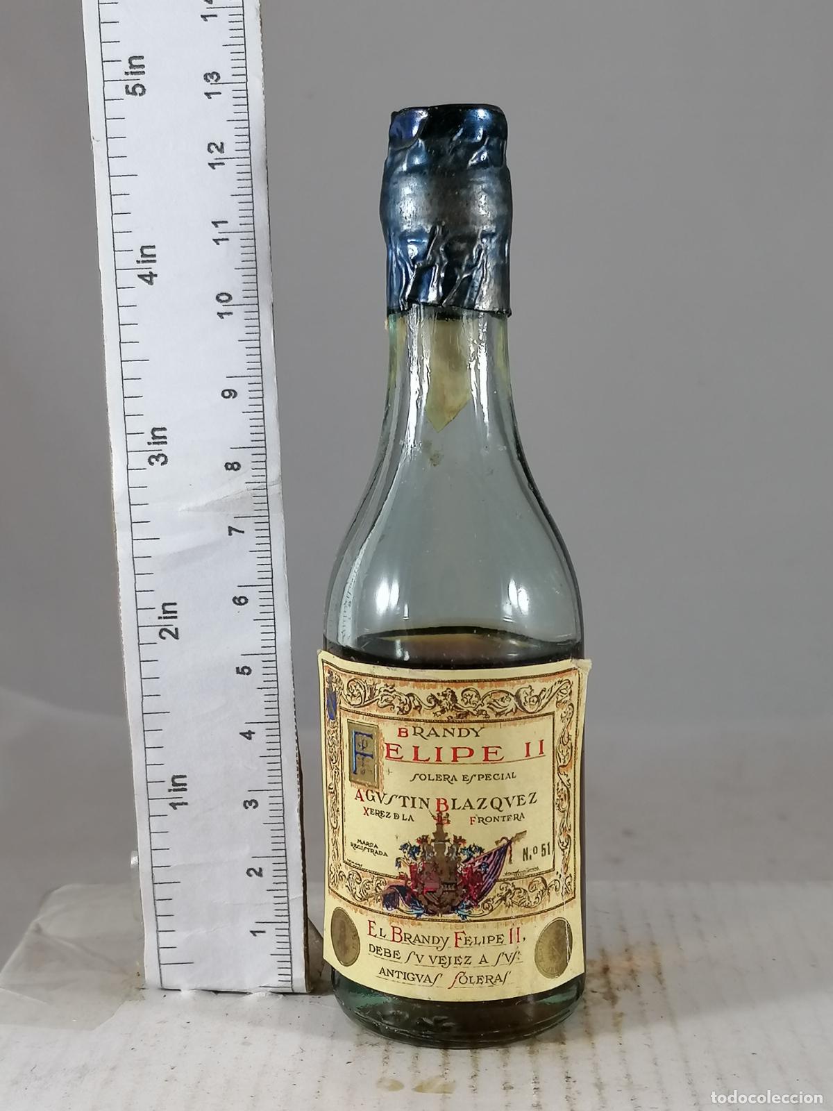 Coleccionismo de vinos y licores: BOTELLITA BOTELLIN BRANDY FELIPE II GONZALEZ BYAS JEREZ