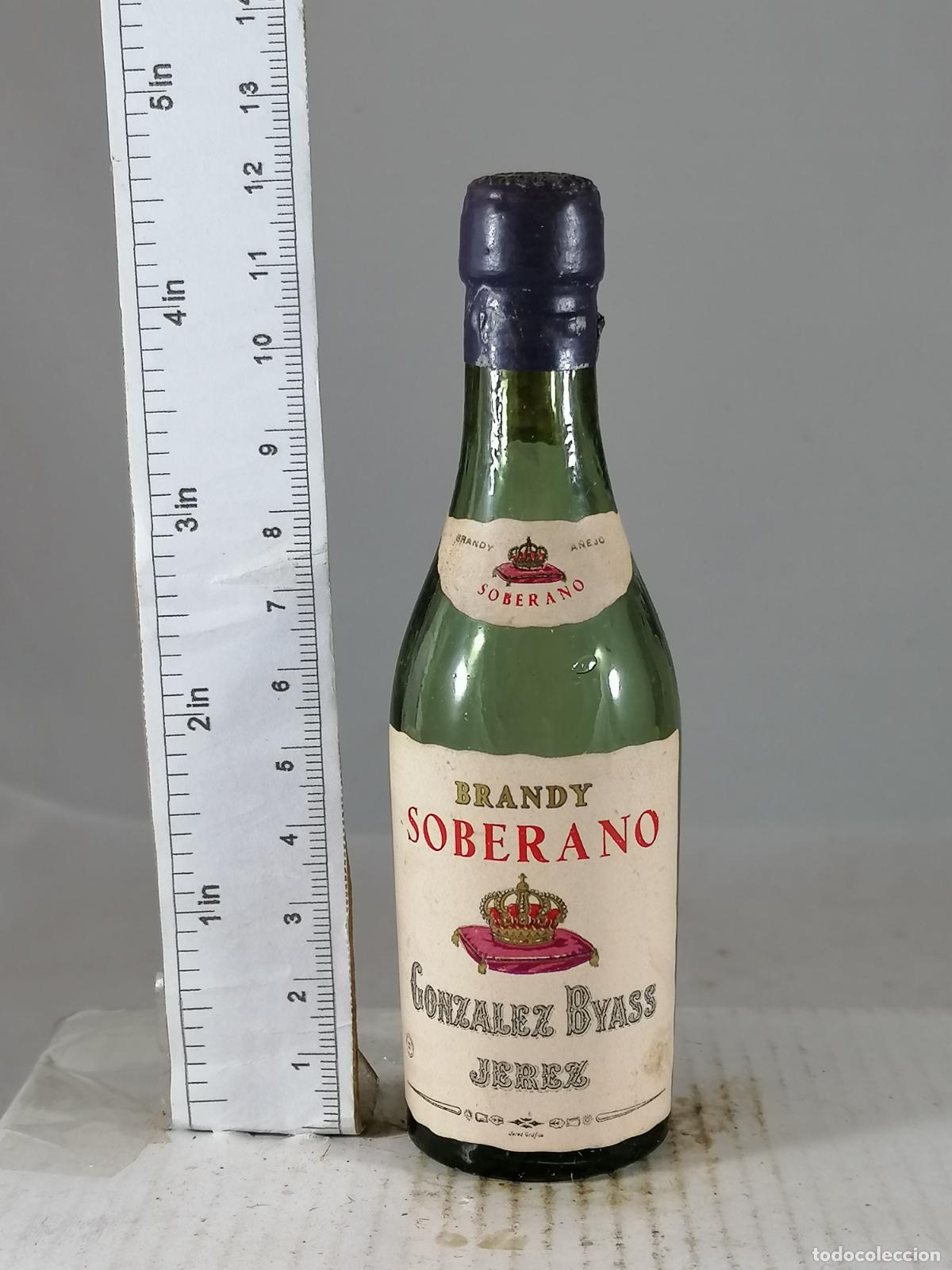 Coleccionismo de vinos y licores: BOTELLITA BOTELLIN BRANDY A&Ntilde;EJO SOBERANO GONZALEZ BYASS JEREZ