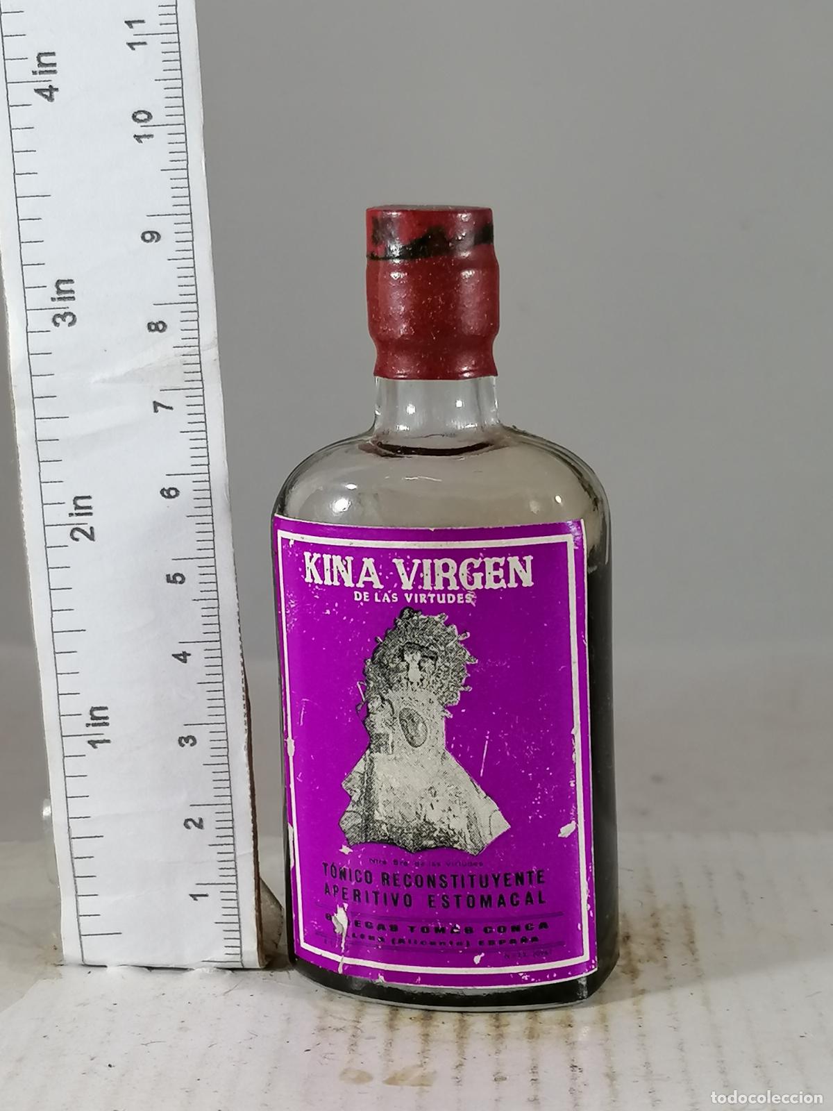 Collection of wines and liquors: BOTELLITA BOTELLIN KINA VIRGEN DE LAS VIRTUDES APERITIVO BODEGAS TOMAS CONCA VILLENA ALICANTE