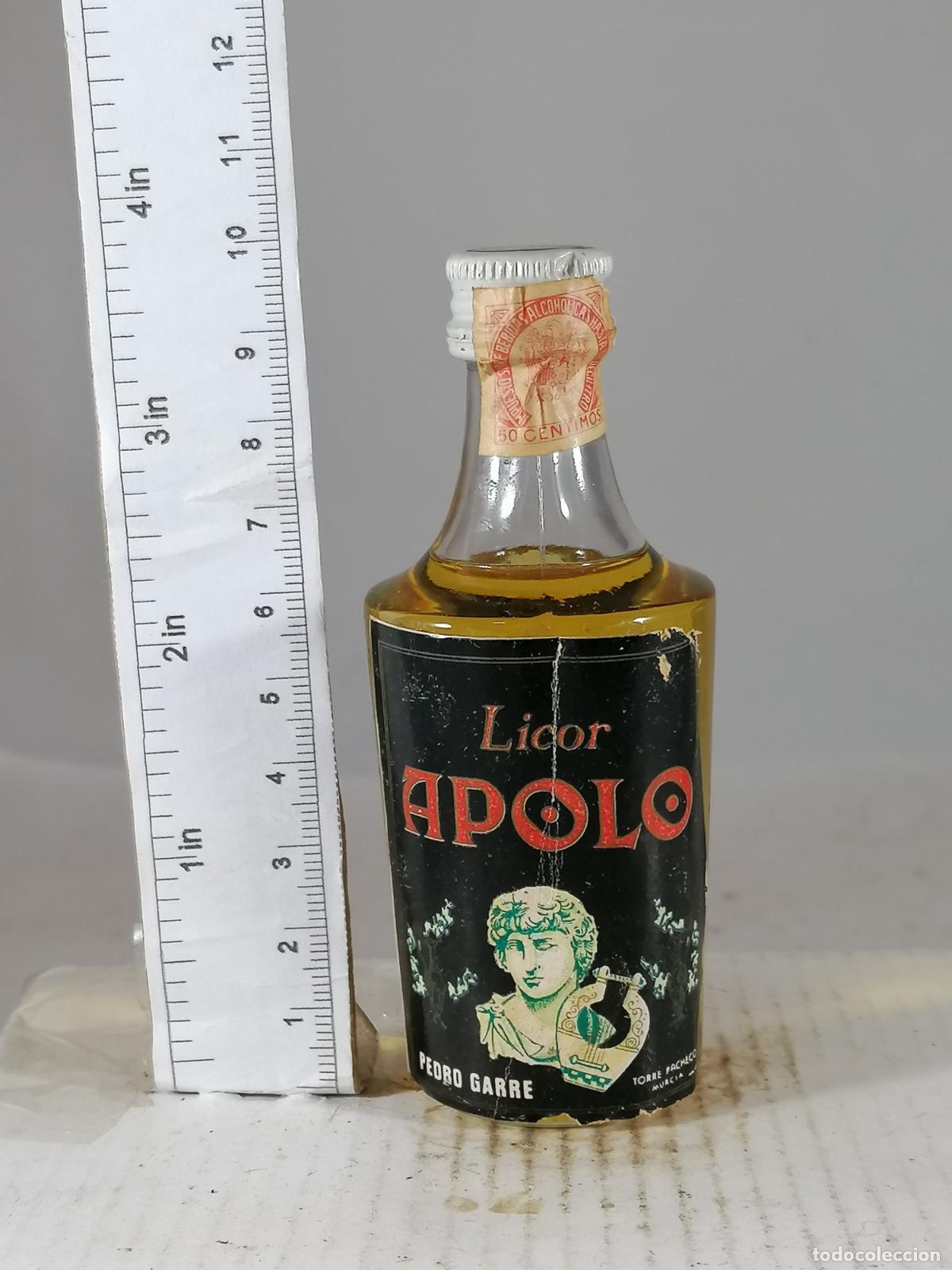 Coleccionismo de vinos y licores: BOTELLITA BOTELLIN LICOR APOLO DESTILERIAS PEDRO GARRE TORRE PACHECO MURCIA