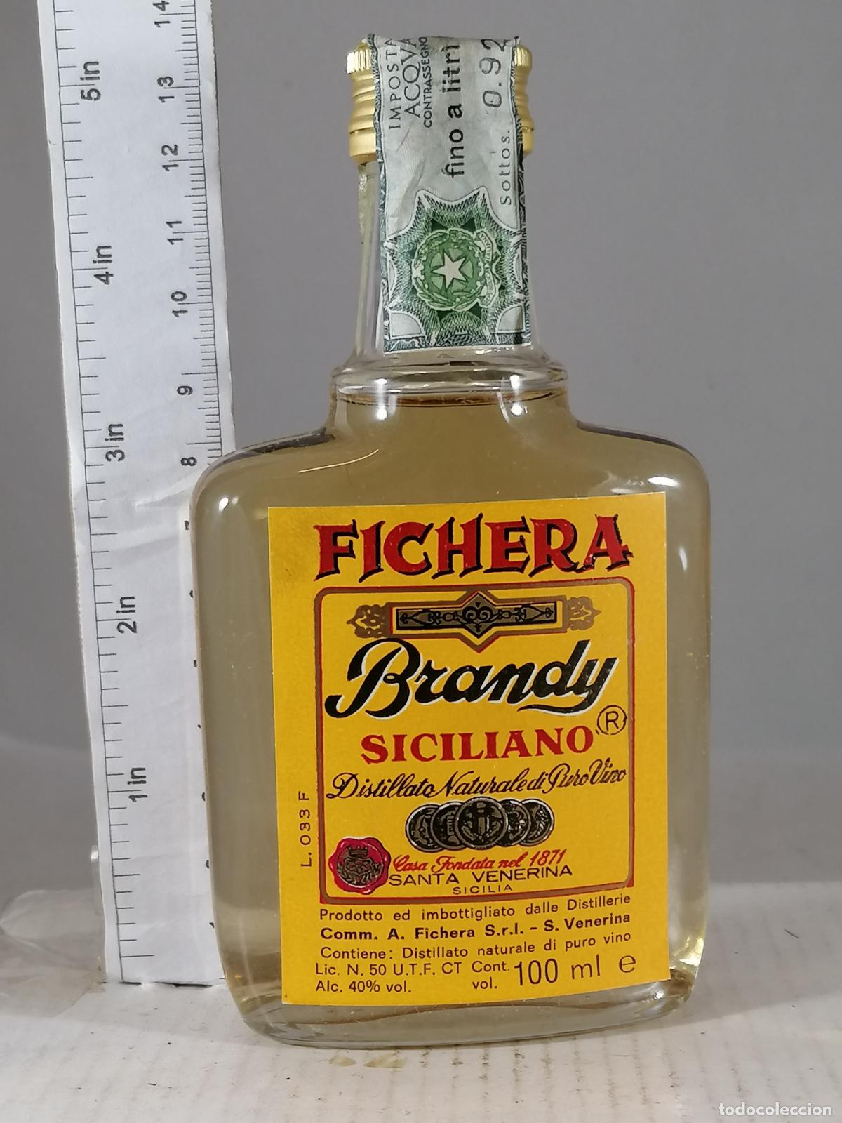 Coleccionismo de vinos y licores: BOTELLITA BOTELLIN BRANDY SICILIANO FICHERA SANTA VENERINA SICILIA