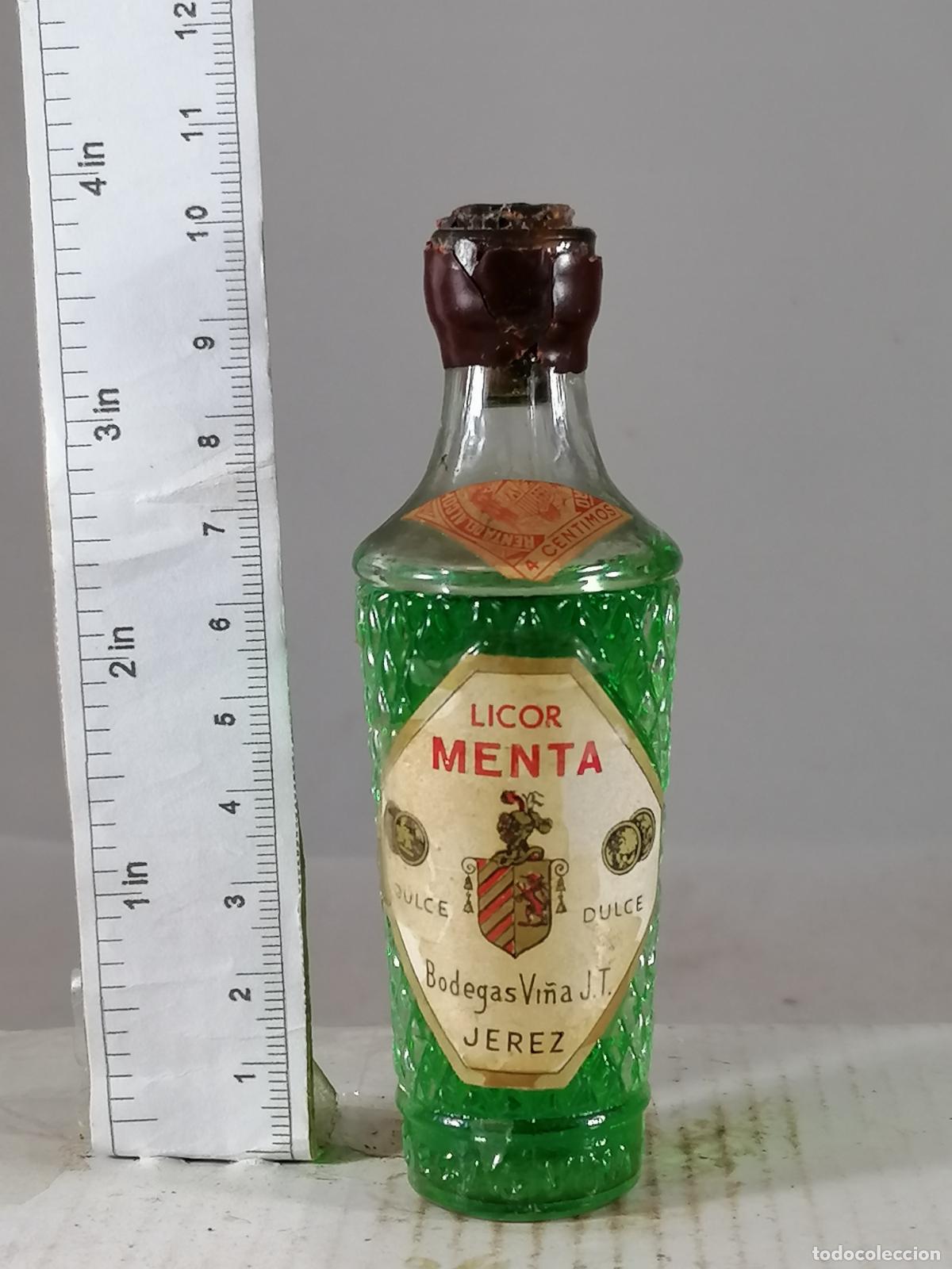 Coleccionismo de vinos y licores: BOTELLITA BOTELLIN LICOR MENTA BODEGAS VI&Ntilde;A JT JEREZ