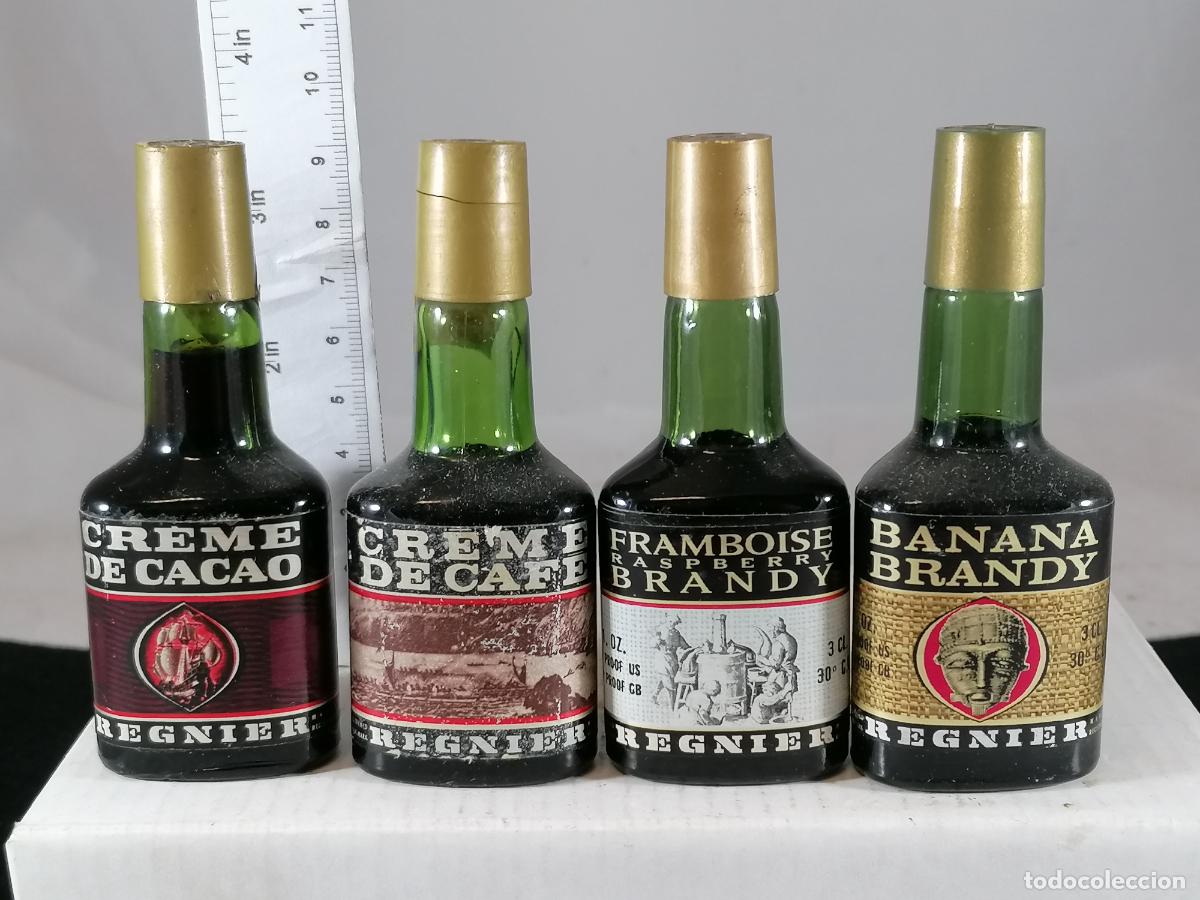 Coleccionismo de vinos y licores: BOTELLITA BOTELLIN LOTE DE 4 CHERRY BRANDY REGNIER COINTREAU VILLAFRANCA