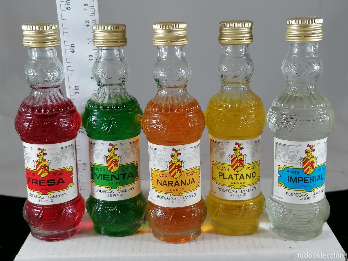 Coleccionismo de vinos y licores: BOTELLITA BOTELLIN LOTE DE 5 LICORES BODEGAS TAMAYO JEREZ