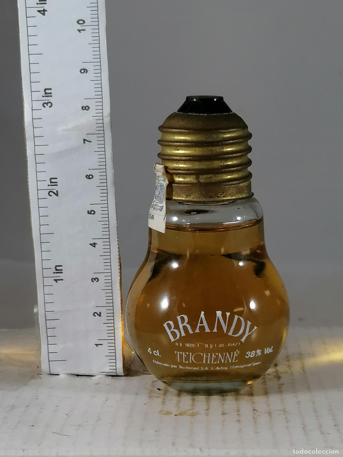 Coleccionismo de vinos y licores: BOTELLITA BOTELLIN BRANDY TEICHENNE ELABORADO ARBOC TARRAGONA BOMBILLA