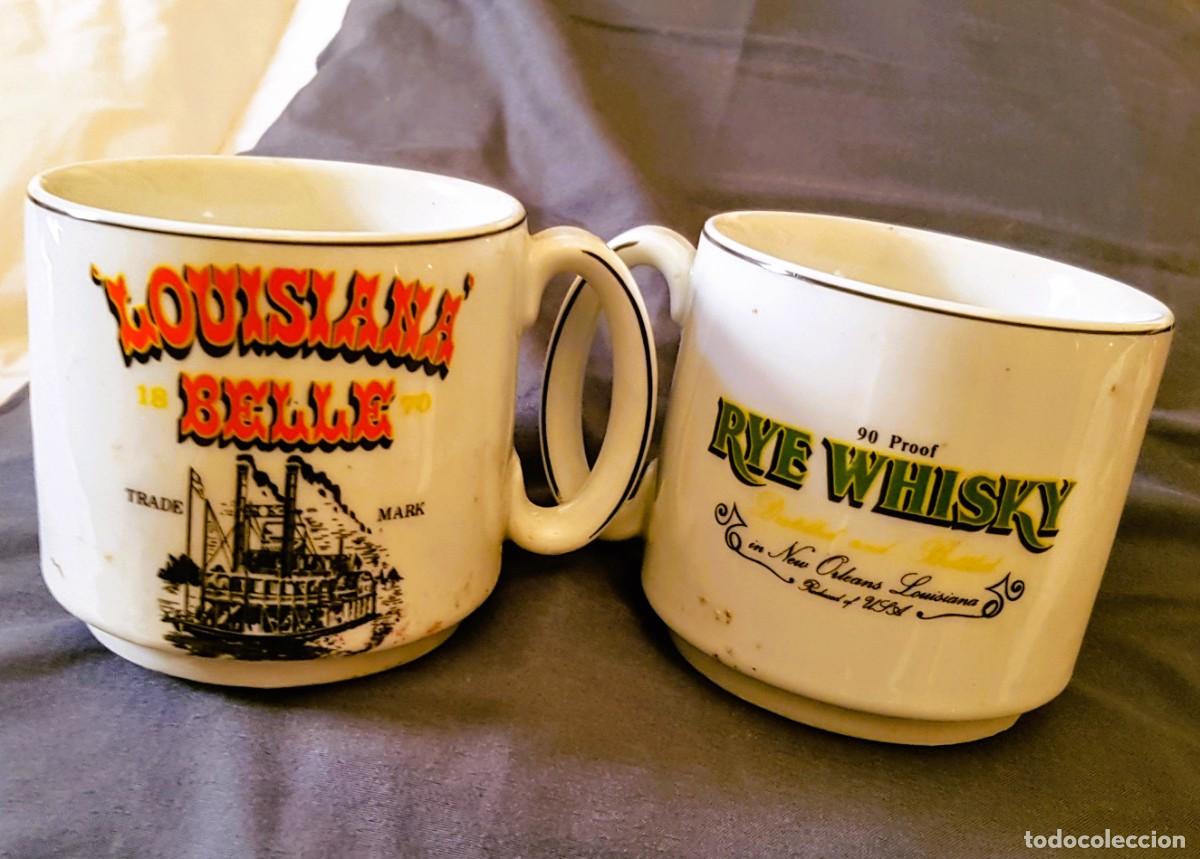 Collection of wines and liquors: 2 TAZAS PORCELANA VINTAGE-LOUISIANA BELLE-GUILLEN PORCELANAS(MADRID)1970